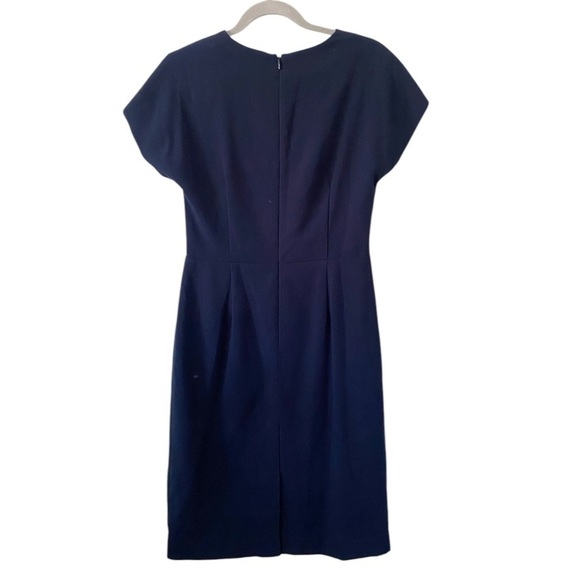 Brooks Brothers Faux Wrap Elegant Navy Blue Career Classy Dress - Picture 2 of 7
